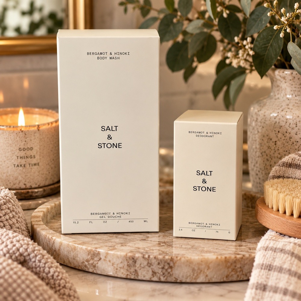 Salt & Stone Bergamot & Hinoki Body Wash 15.2oz and Deodorant 2.6oz Set